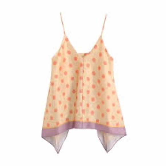 Zara Tops - Zara Polka Dot Handkerchief Hem Camisole Tank Medium